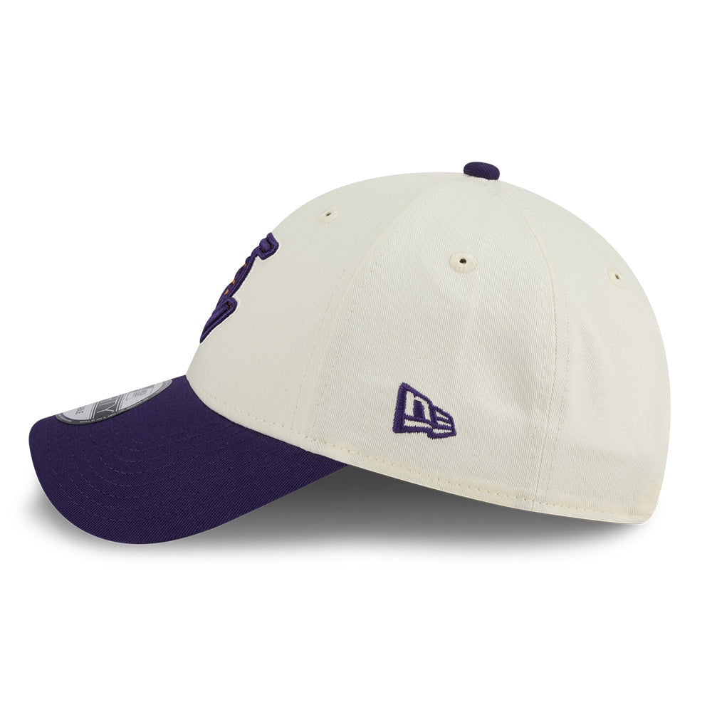 new era los angeles lakers league mix game day chrome white purple 9forty adjustable cap opposite side or other angle view