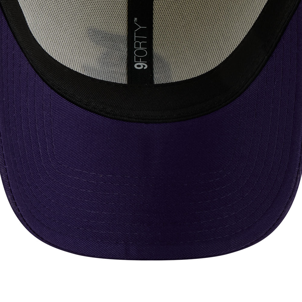 new era los angeles lakers league mix game day chrome white purple 9forty adjustable cap detail and color