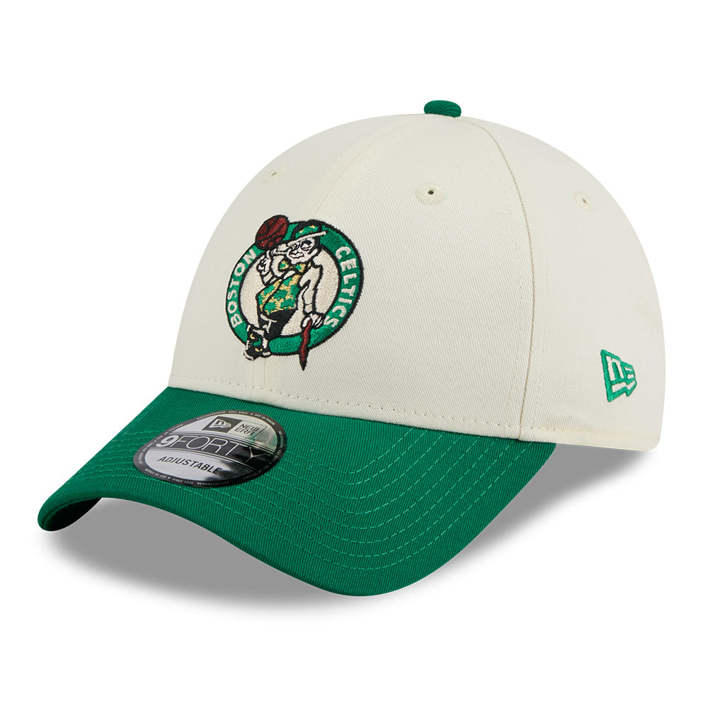 new era boston celtics league mix game day chrome white green 9forty adjustable cap side