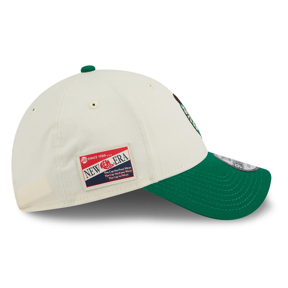 new era boston celtics league mix game day chrome white green 9forty adjustable cap angle
