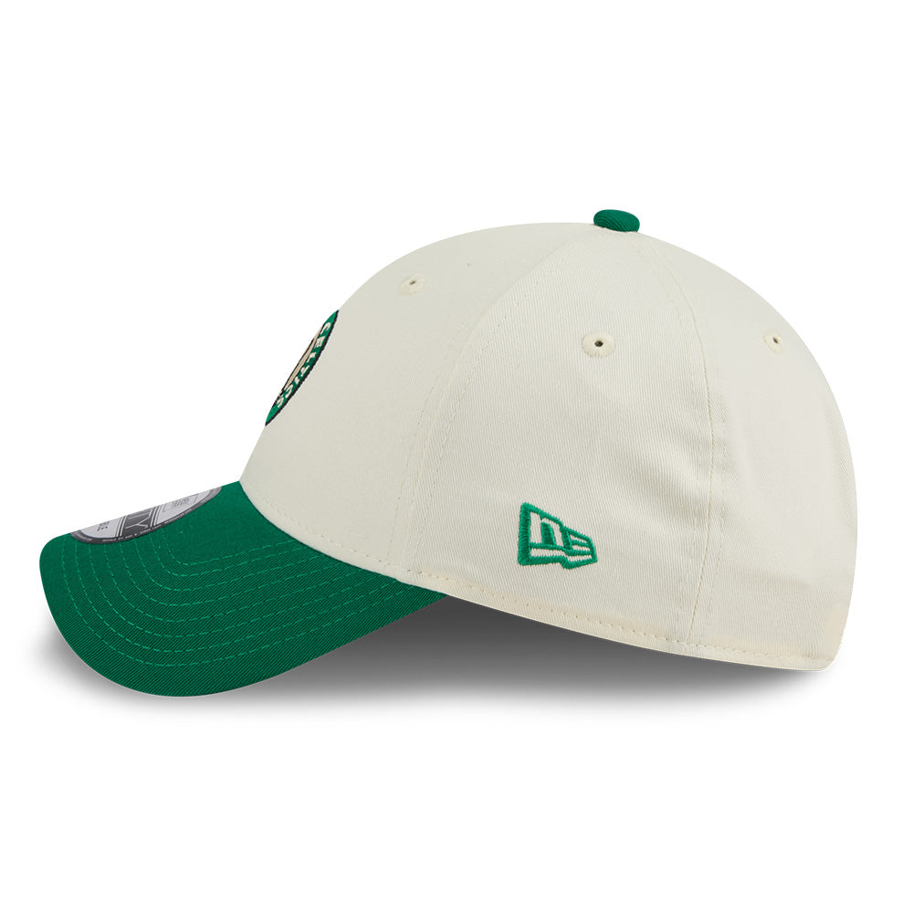new era boston celtics league mix game day chrome white green 9forty adjustable cap opposite side or other angle view