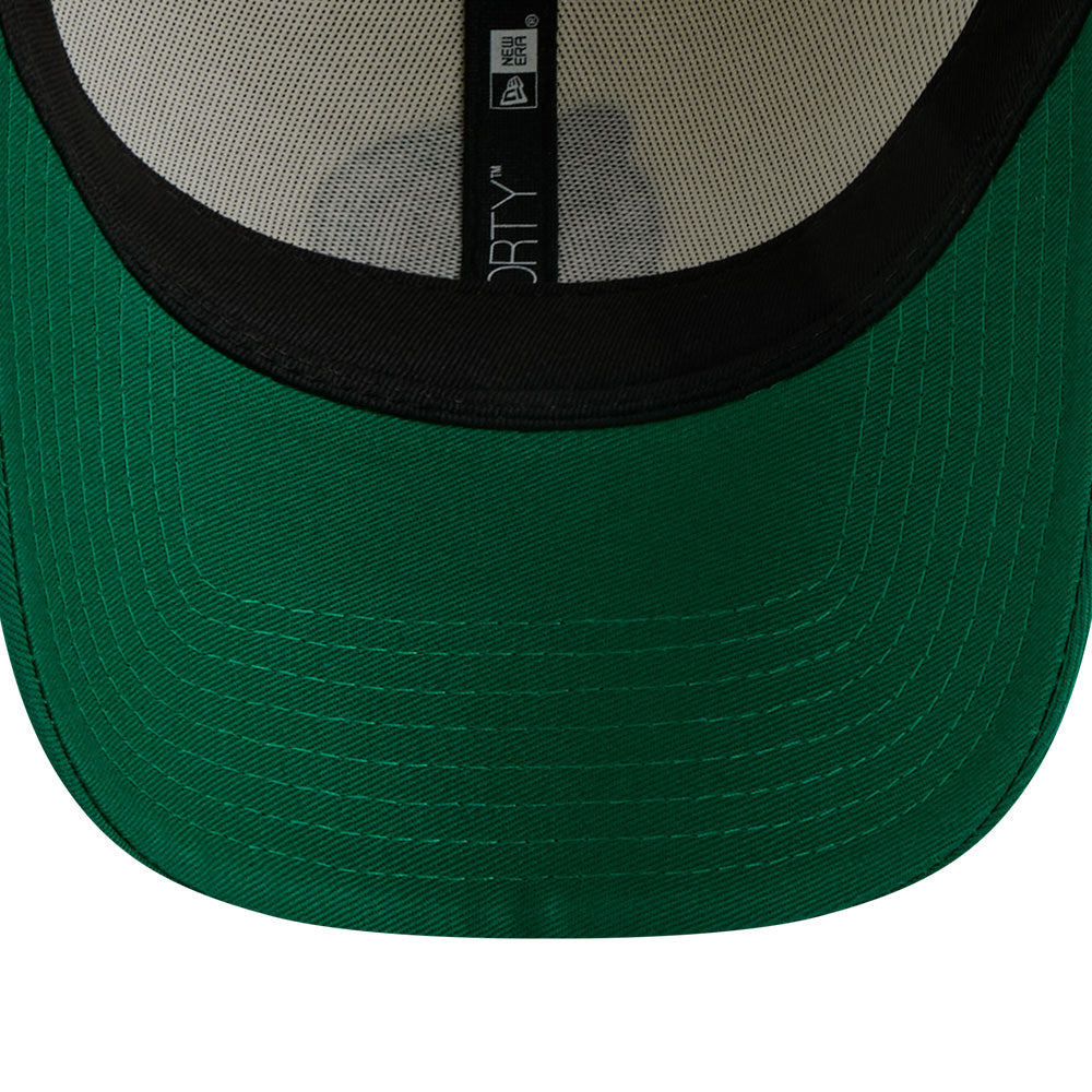 new era boston celtics league mix game day chrome white green 9forty adjustable cap detail and color
