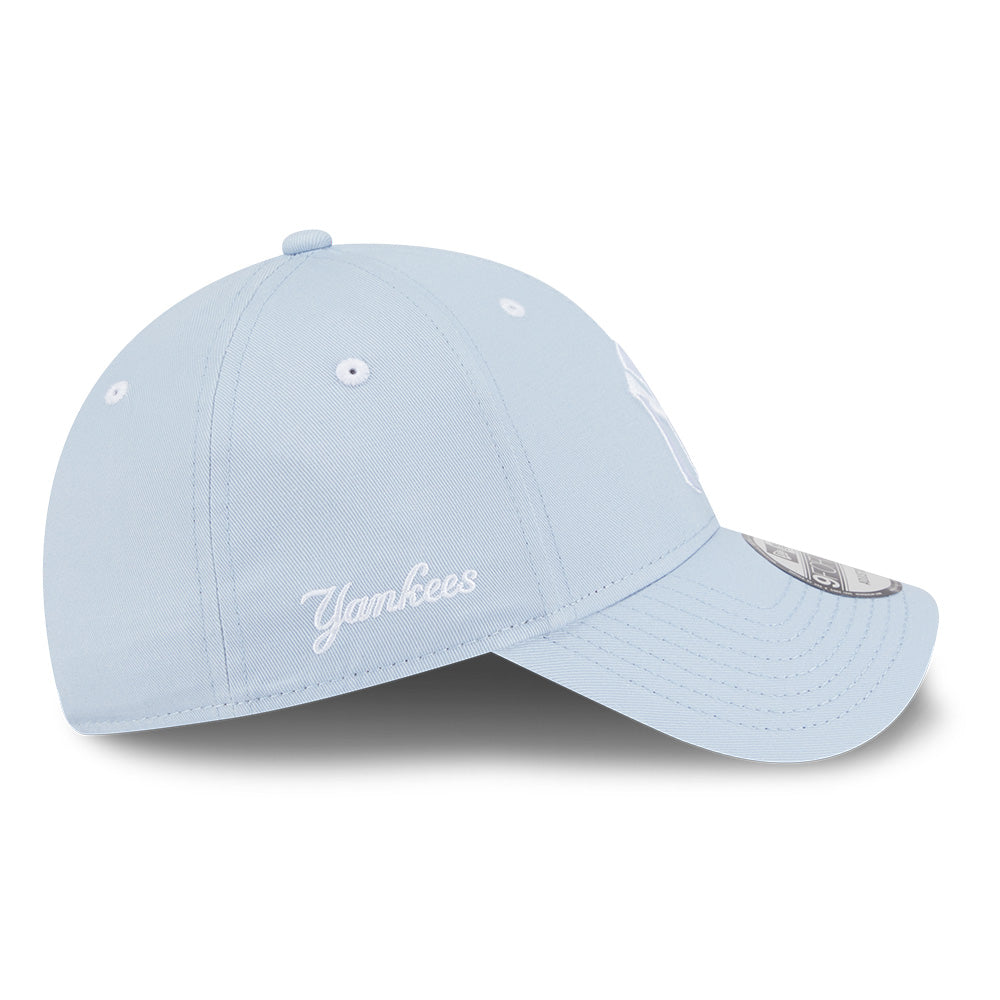new era new york yankees color era ss26 soft blue 9forty adjustable cap opposite side or other angle view