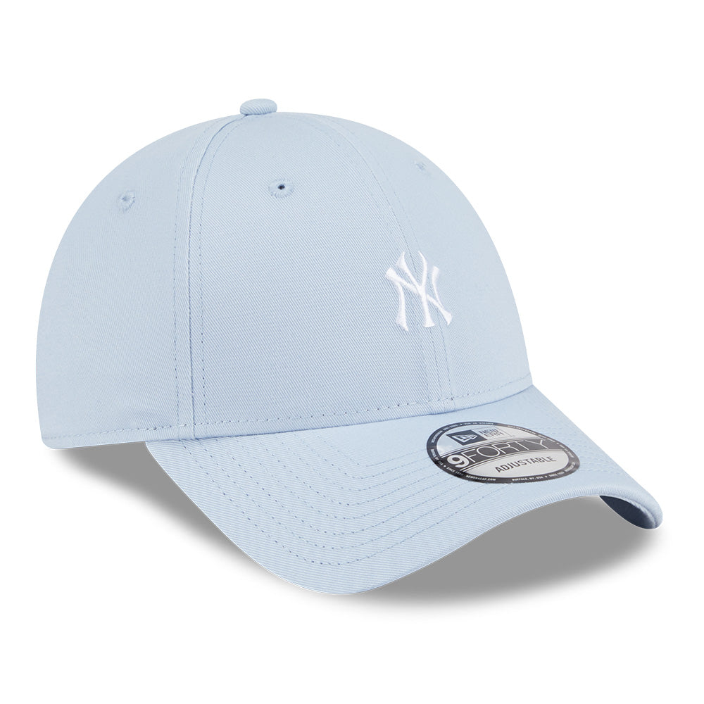 new era new york yankees mini logo color era ss26 soft blue 9forty adjustable cap logo and print