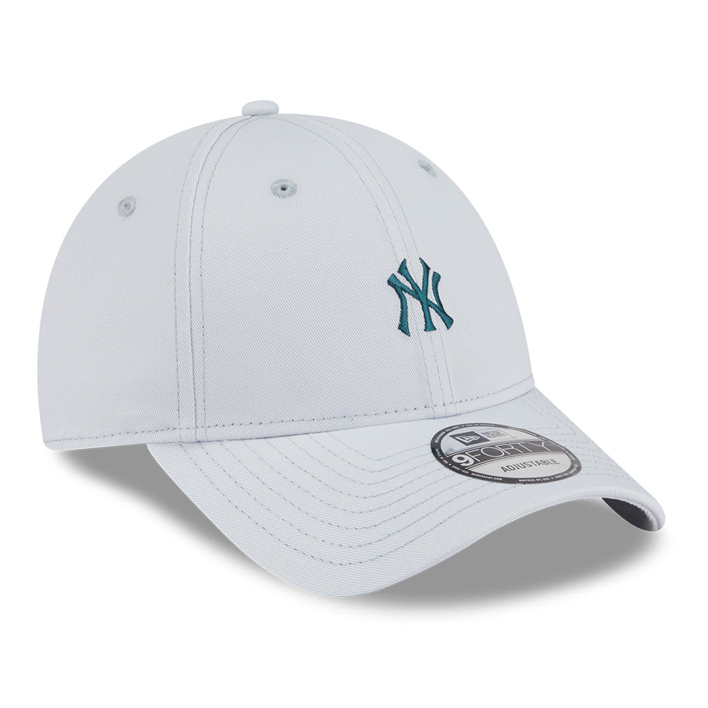 new era new york yankees mini logo color era ss26 silver snow 9forty adjustable cap logo and print