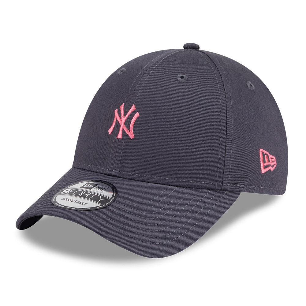 new york yankees mini logo color era ss26 graphite 9forty adjustable cap side