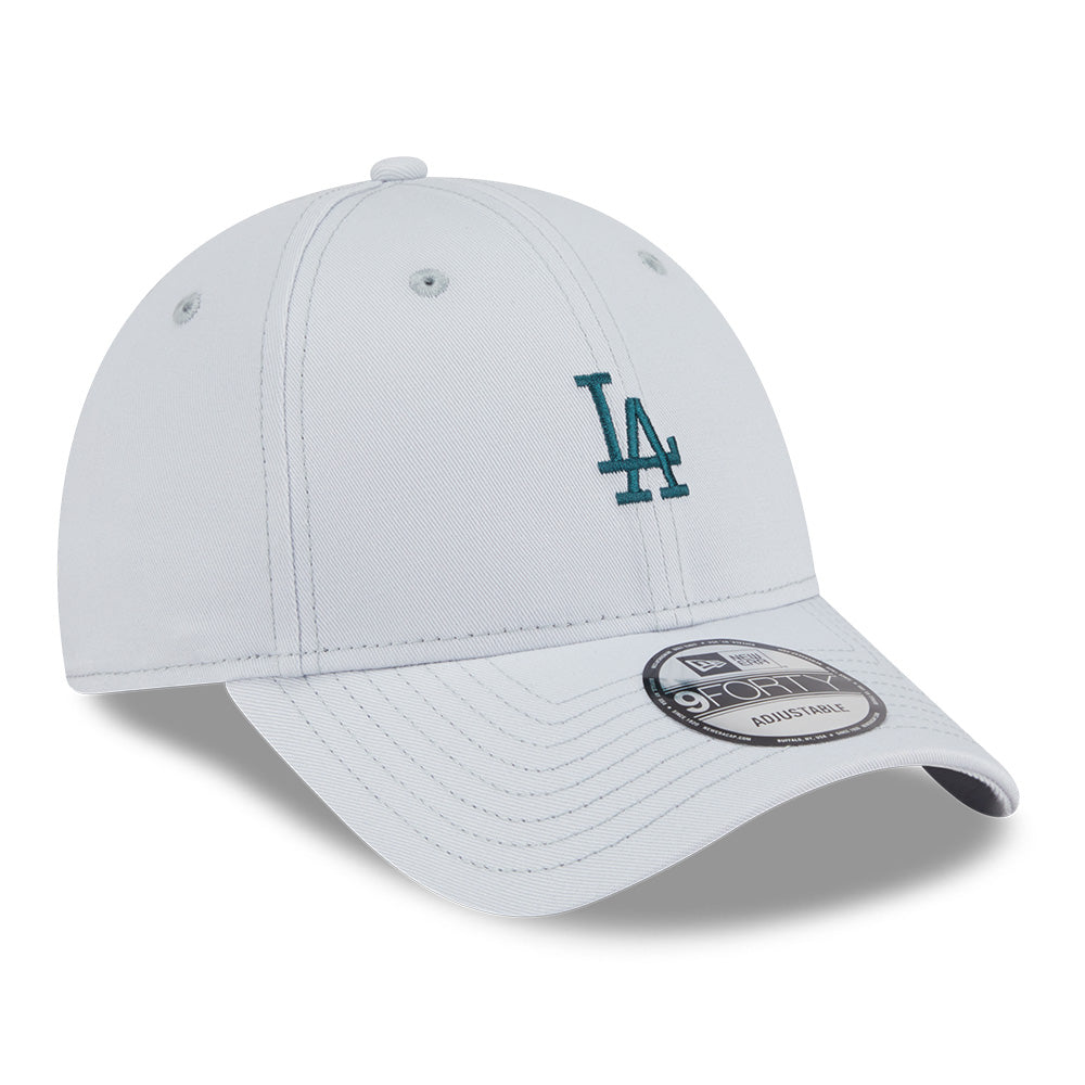 new era los angeles dodgers mini logo color era ss26 silver snow 9forty adjustable cap logo and print