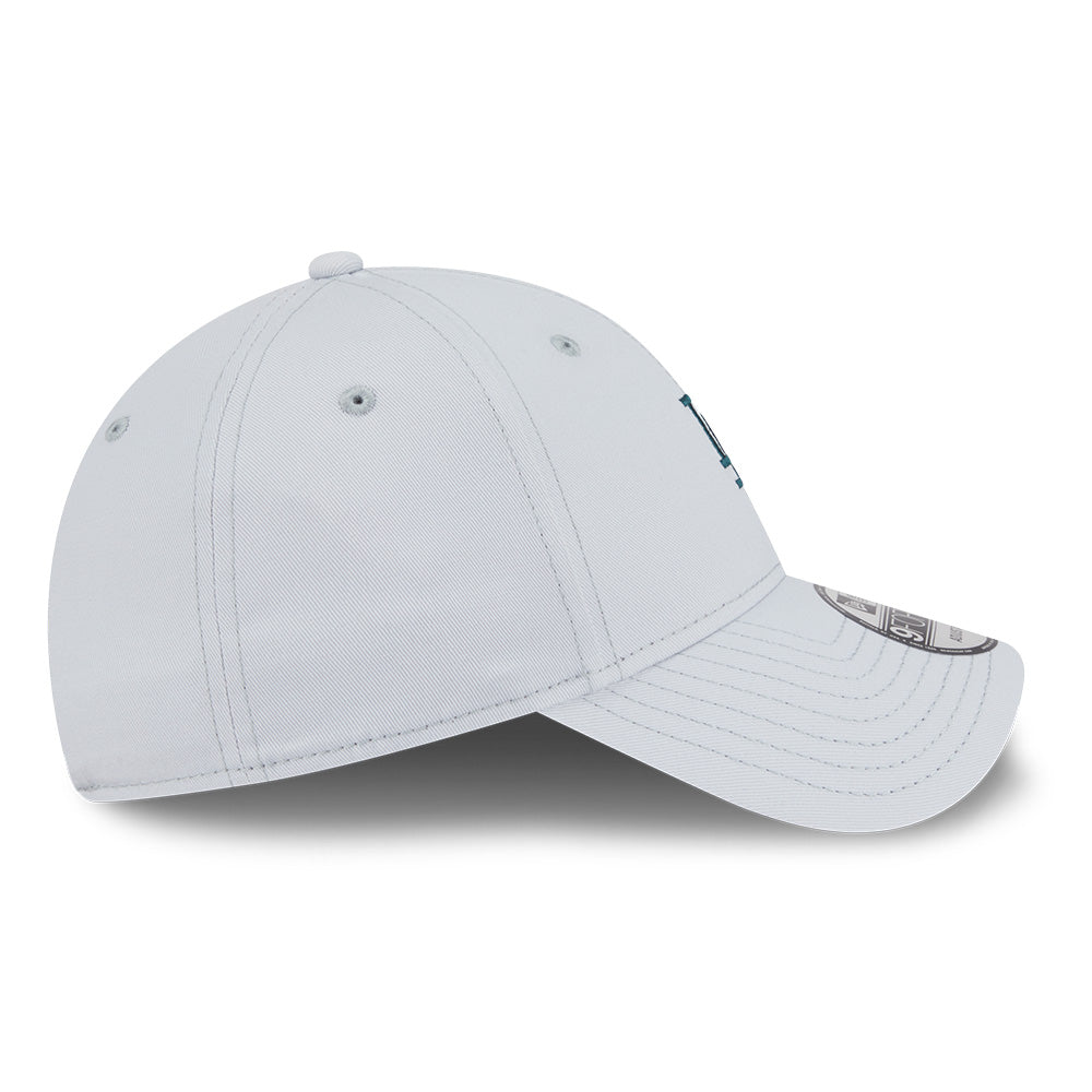new era los angeles dodgers mini logo color era ss26 silver snow 9forty adjustable cap opposite side or other angle view