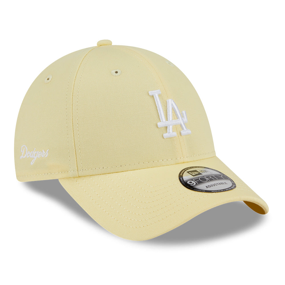 los angeles dodgers color era ss26 baby yellow 9forty adjustable cap logo and print