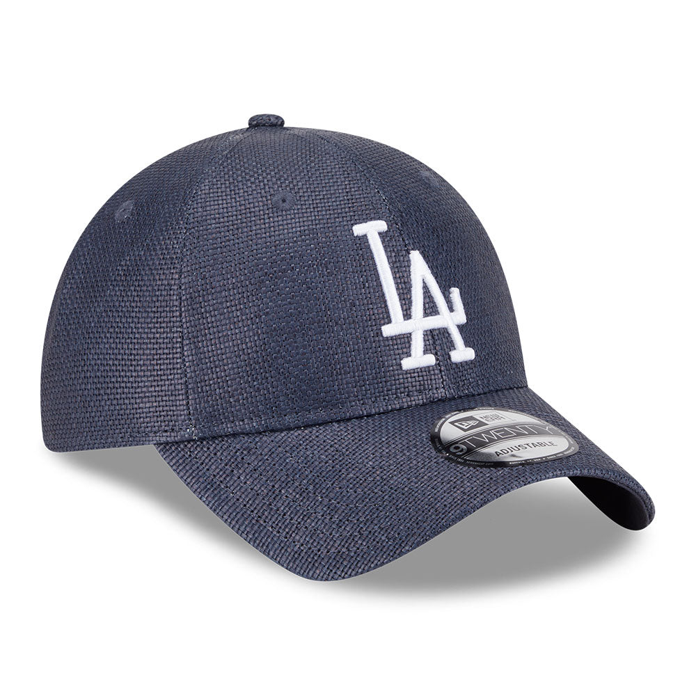 new era los angeles dodgers raffia navy 9twenty adjustable cap logo and print