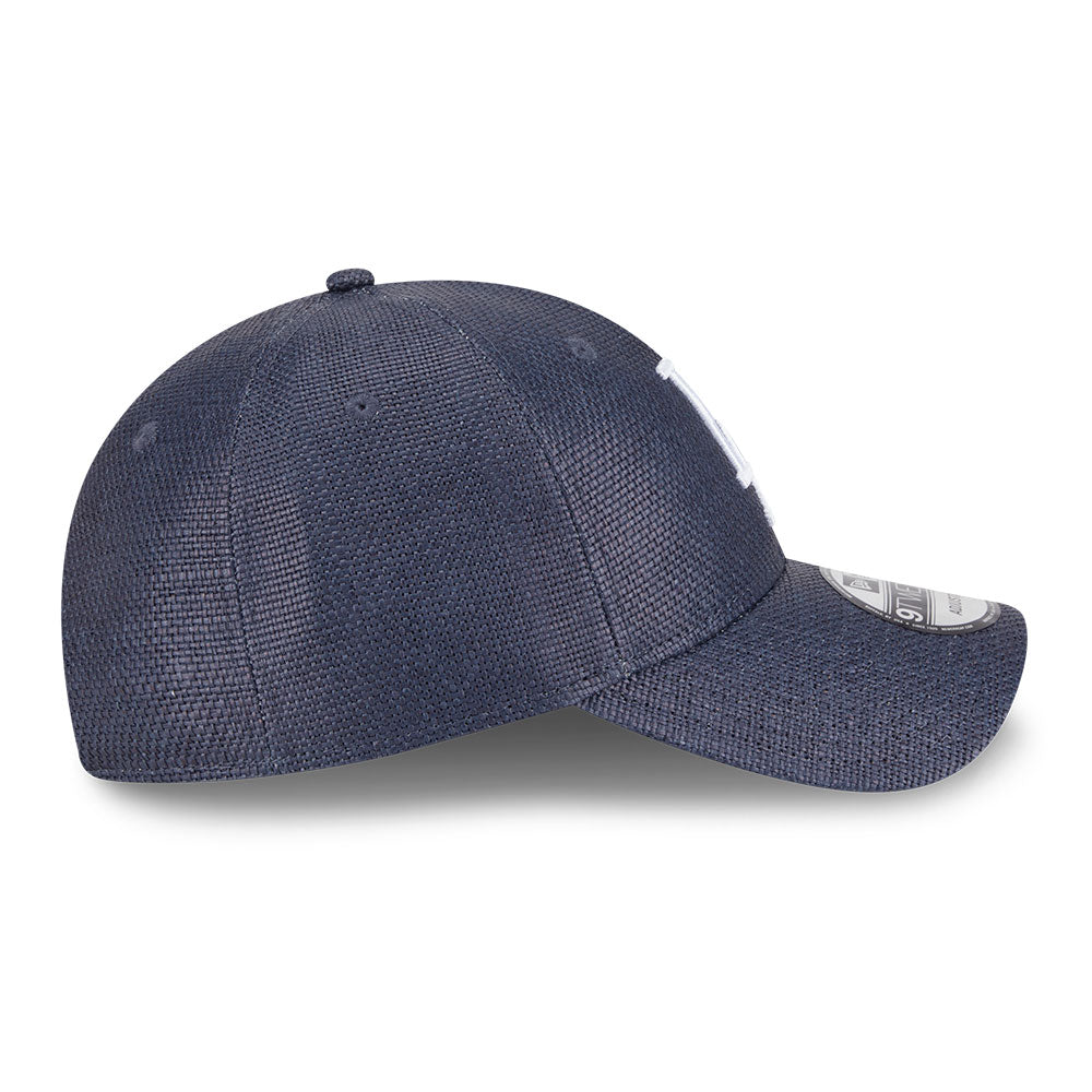 new era los angeles dodgers raffia navy 9twenty adjustable cap opposite side or other angle view
