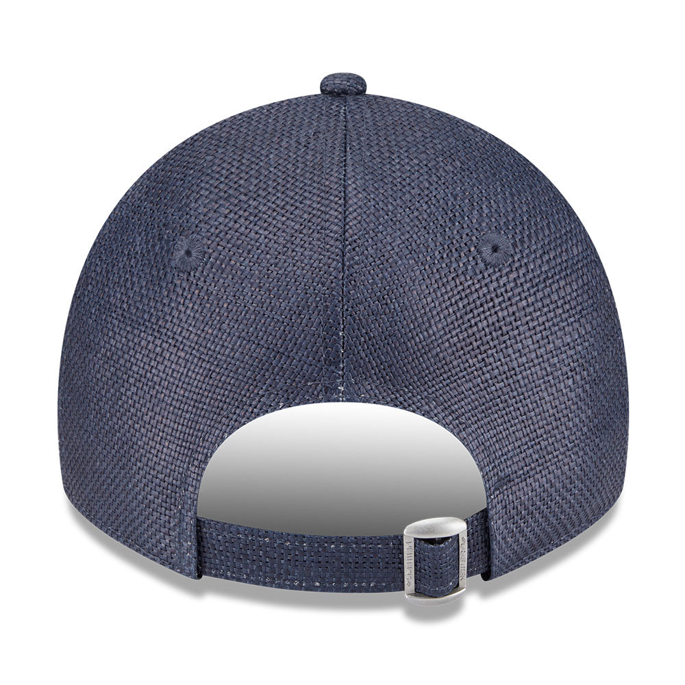 new era los angeles dodgers raffia navy 9twenty adjustable cap detail and color