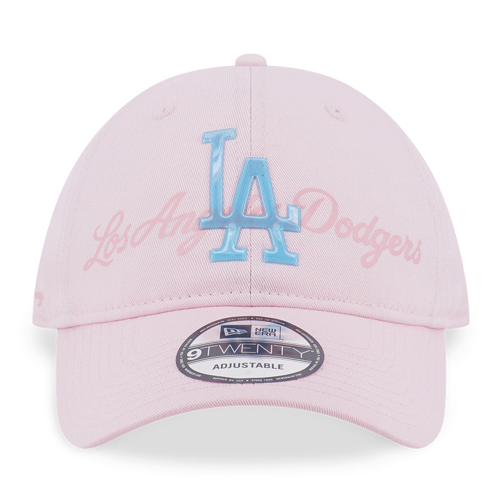 new era los angeles dodgers jelly pack pink 9twenty adjustable cap side