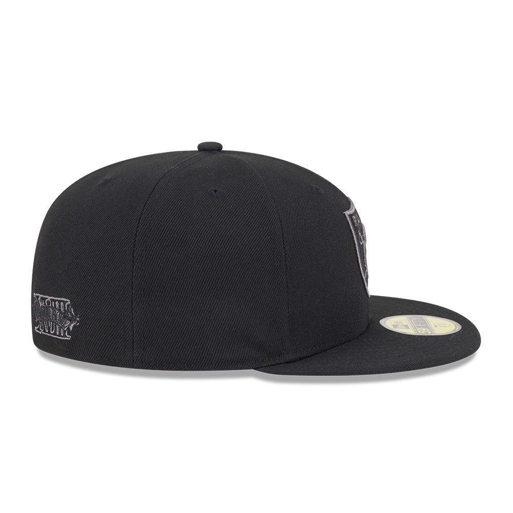 new era las vegas raiders raiders wear black 59fifty fitted cap side