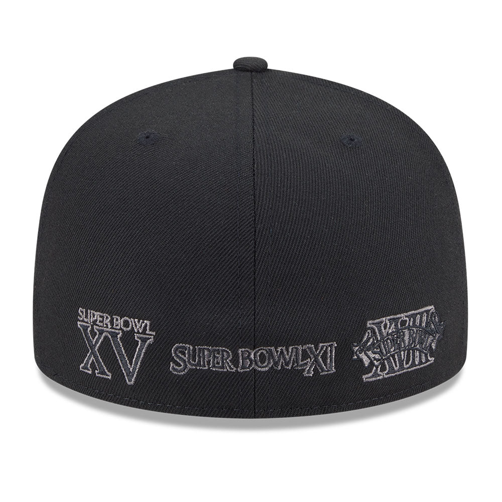 new era las vegas raiders raiders wear black 59fifty fitted cap angle