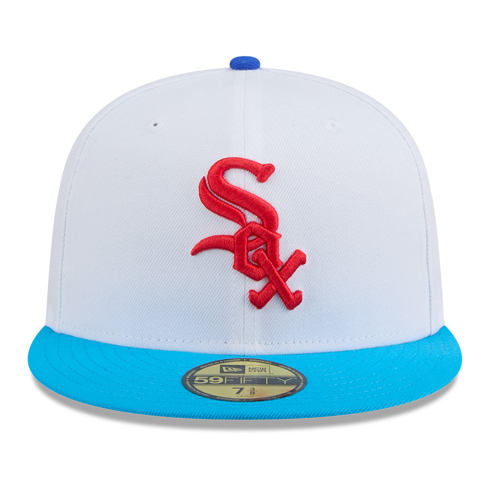 new era chicago white sox 5950 pack ramune white 59fifty fitted cap logo and print