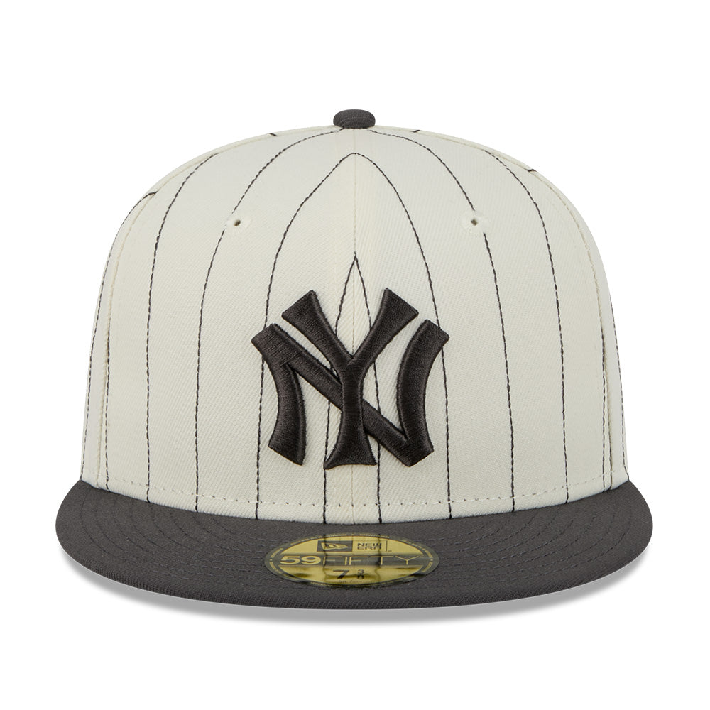 new era new york yankees 5950 pack stripes chrome white 59fifty fitted cap logo and print