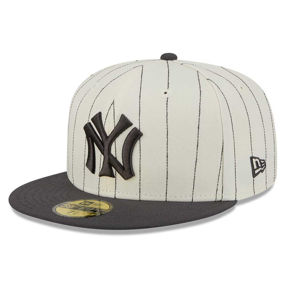 new era new york yankees 5950 pack stripes chrome white 59fifty fitted cap side