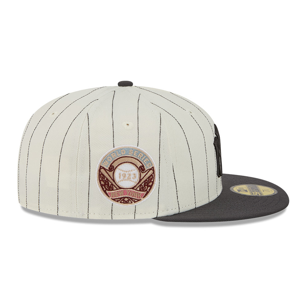 new era new york yankees 5950 pack stripes chrome white 59fifty fitted cap angle
