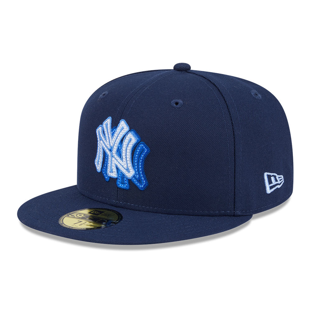new era new york yankees 5950 pack neon glow oceanside blue 59fifty fitted cap side