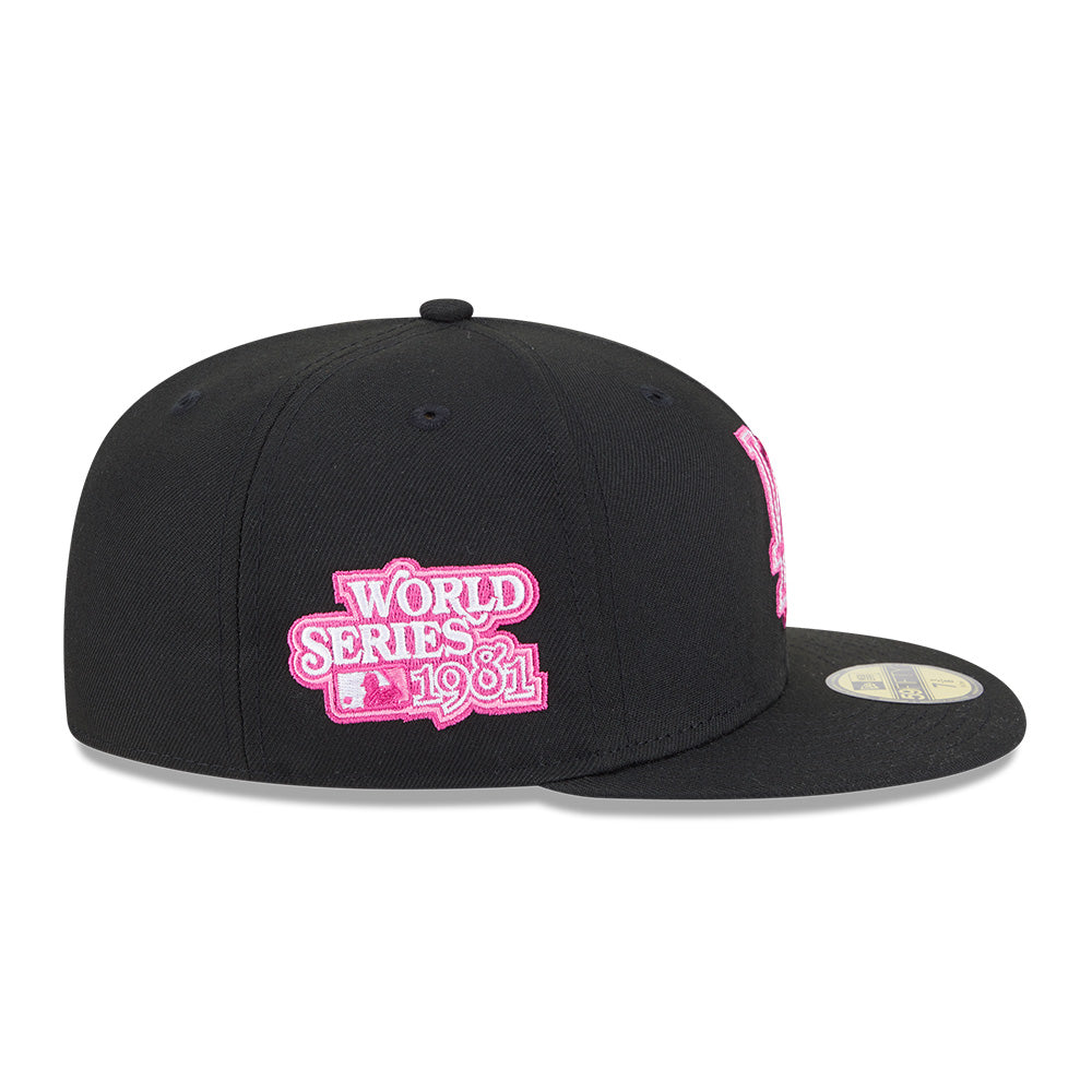 new era los angeles dodgers 5950 pack neon glow black 59fifty fitted cap angle