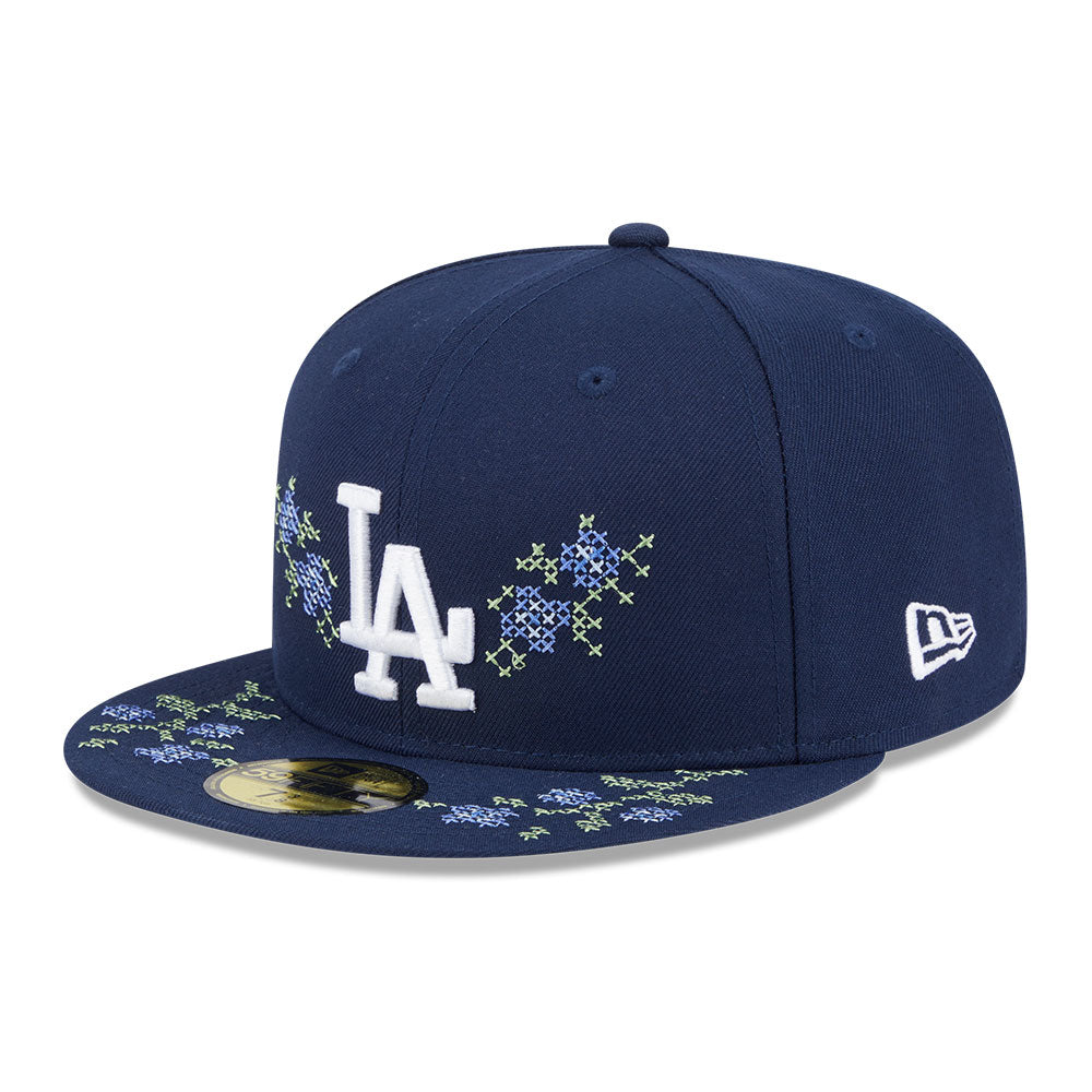 los angeles dodgers 5950 pack garden oceanside blue 59fifty fitted cap side