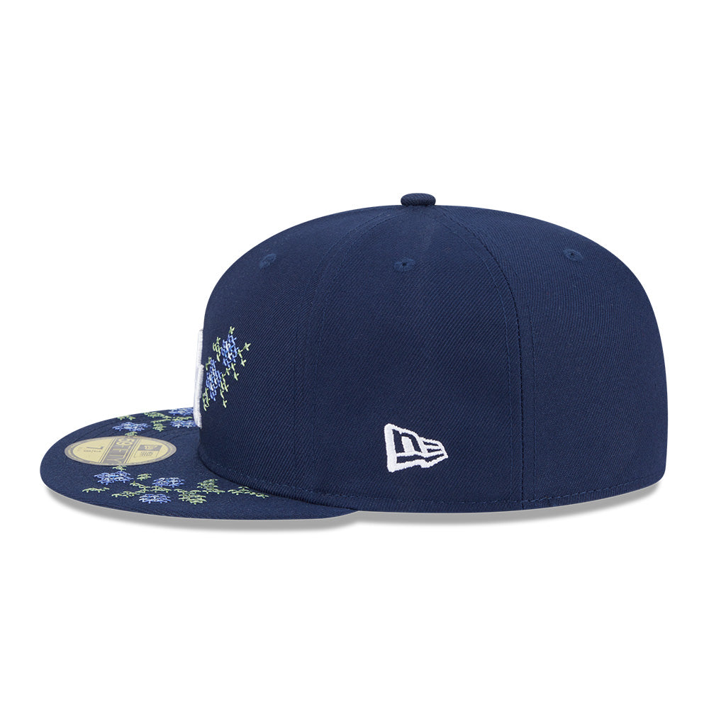 los angeles dodgers 5950 pack garden oceanside blue 59fifty fitted cap other side