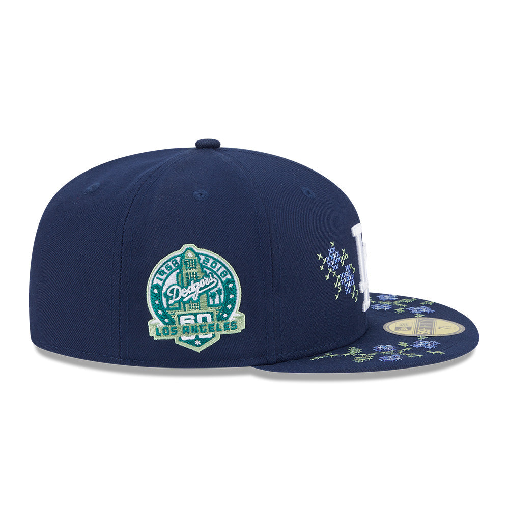 los angeles dodgers 5950 pack garden oceanside blue 59fifty fitted cap back angle