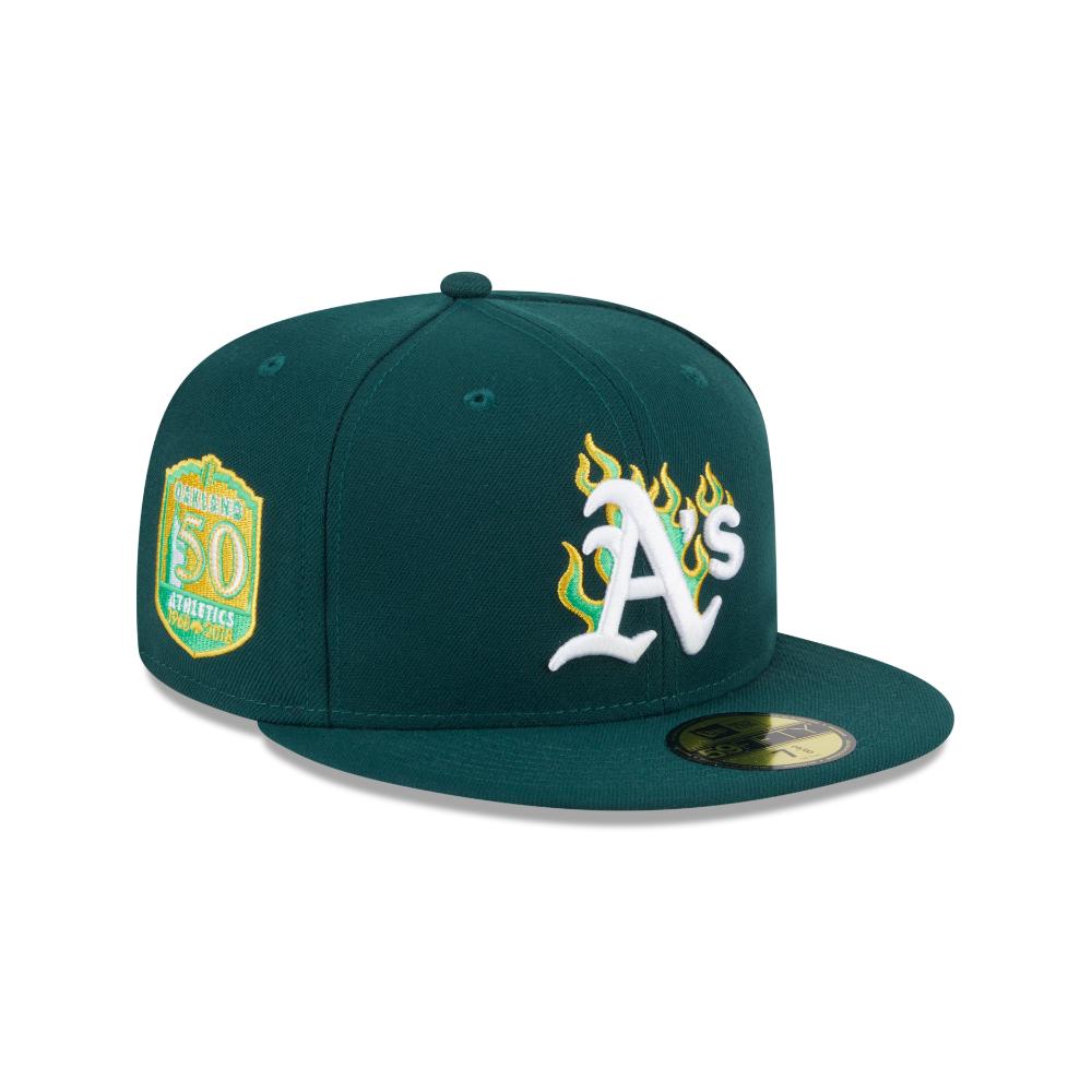 Green baseball cap with logo and patch on a white background