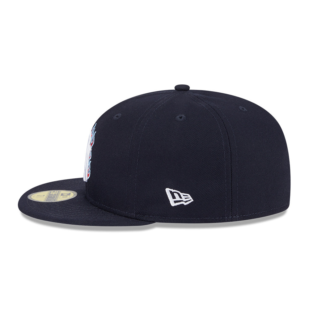 new era new york yankees 5950 pack fire navy 59fifty fitted cap opposite side or other angle view