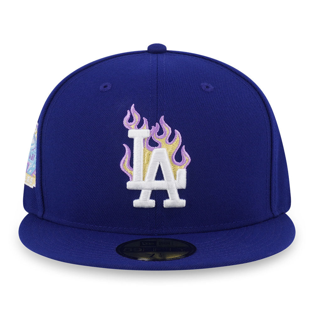 new era los angeles lakers 5950 pack fire dark royal 59fifty fitted cap angle