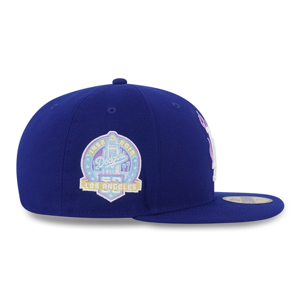 new era los angeles lakers 5950 pack fire dark royal 59fifty fitted cap logo and print