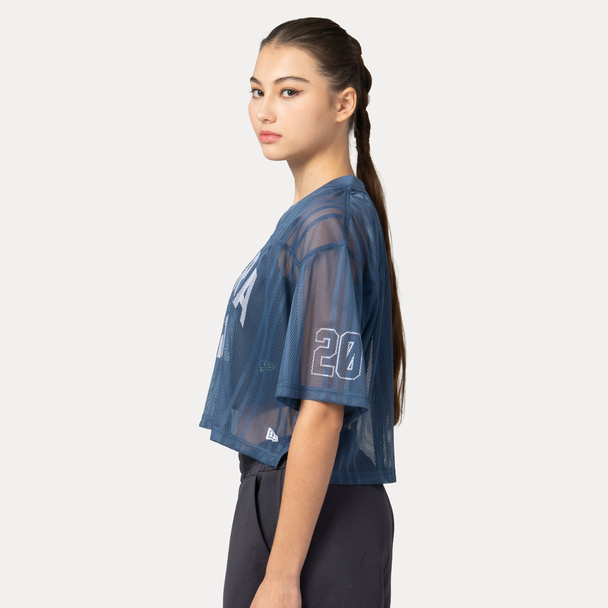 1920 Wordmark Street Archived Oceanside Blue Women Crop American Football Jersey