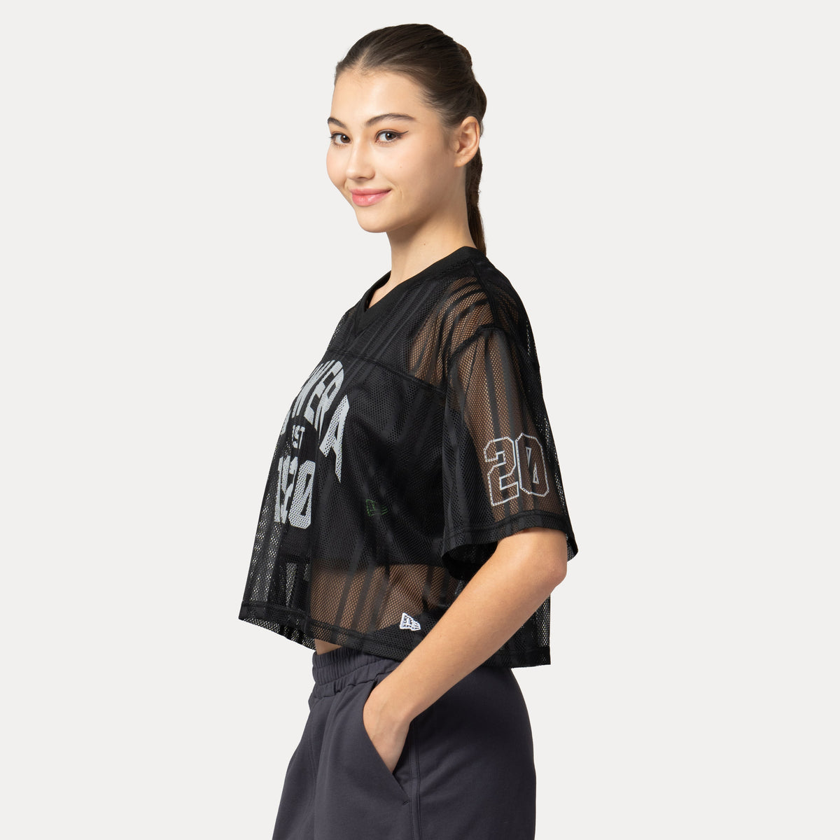 1920 Wordmark Street Archived Black Women Crop American Football Jersey
