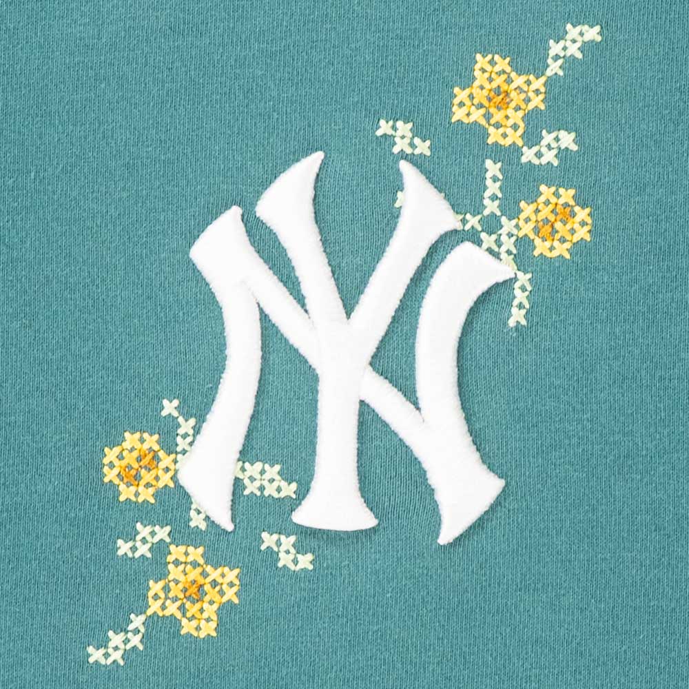 new york yankees 5950 pack garden pine needle green collera short sleeve t shirt side
