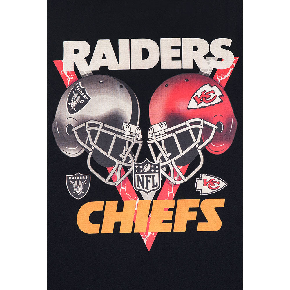 las vegas raiders nfl rivalry ss26 black oversized short sleeve t shirt side