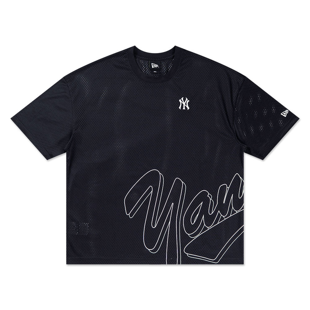 new york yankees mix league cross panels black oversized short sleeve t shirt other details