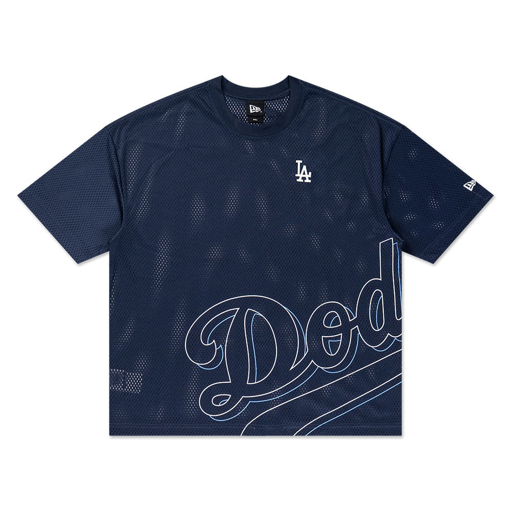 Los Angeles Dodgers Mix League Cross Panel Ocean Blue Oversized Short Sleeve T-Shirt