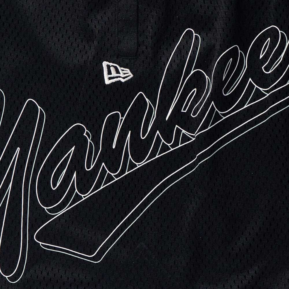 new york yankees mix league cross panels black basketball shorts