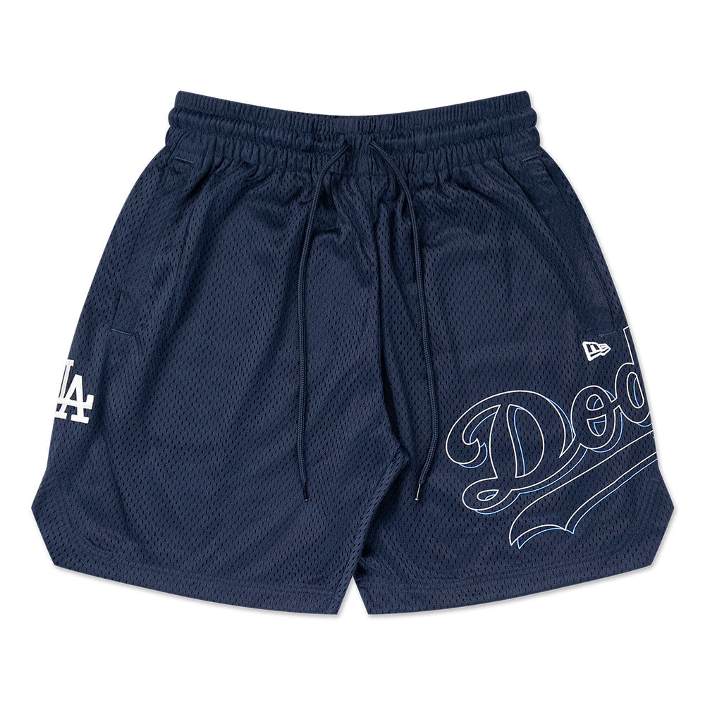 Los Angeles Dodgers Mix League Cross Panel Ocean Blue Basketball Mesh Shorts