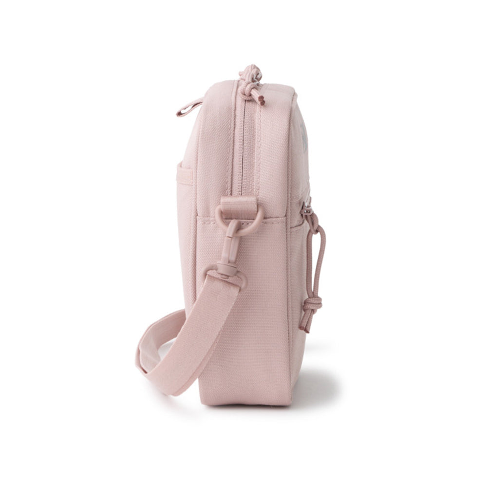 logo pink square shoulder pouch bag with print