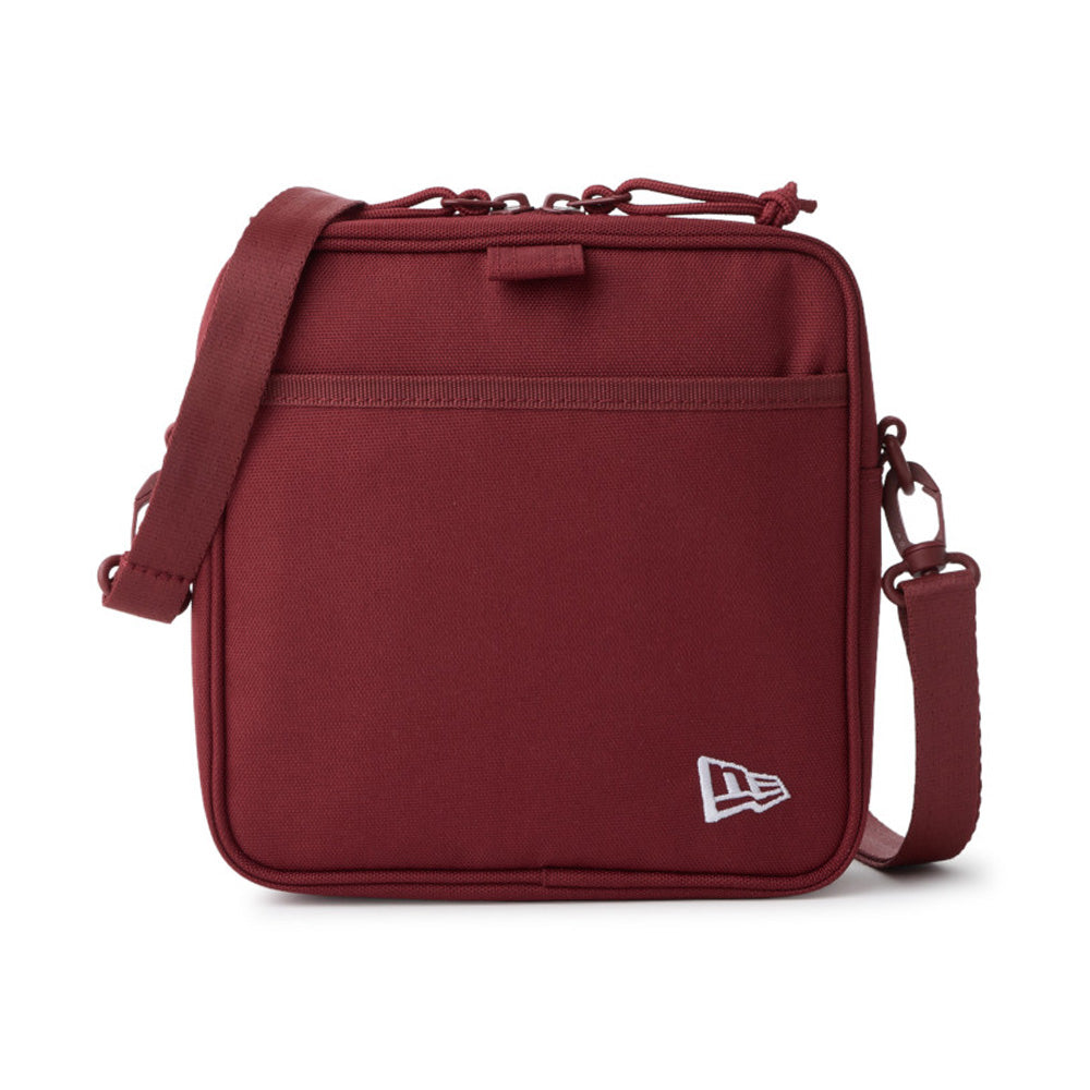 logo burgundy square shoulder pouch bag other details