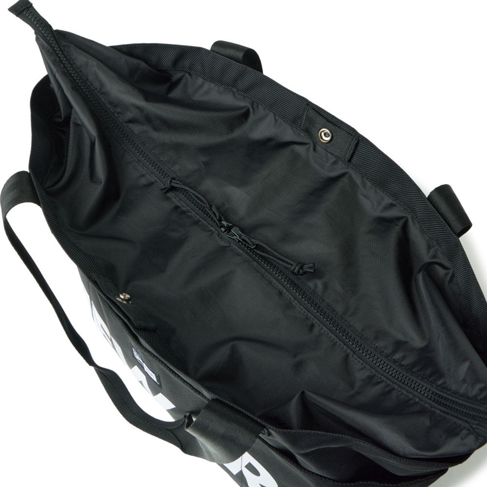 logo wordmark black gym tote bag