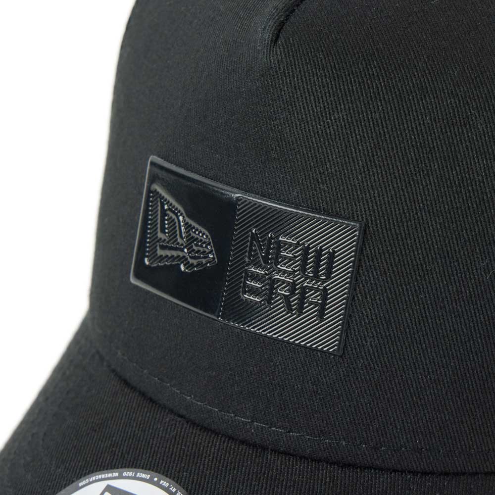 new era tpu box logo tonal black youth 9forty a frame trucker cap logo and print