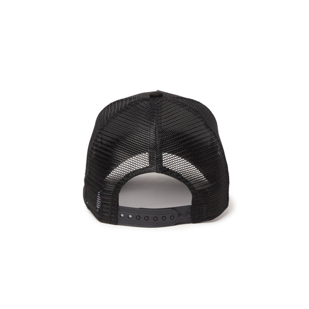 new era circle originators of the true fitted black youth 9forty a frame trucker cap angle