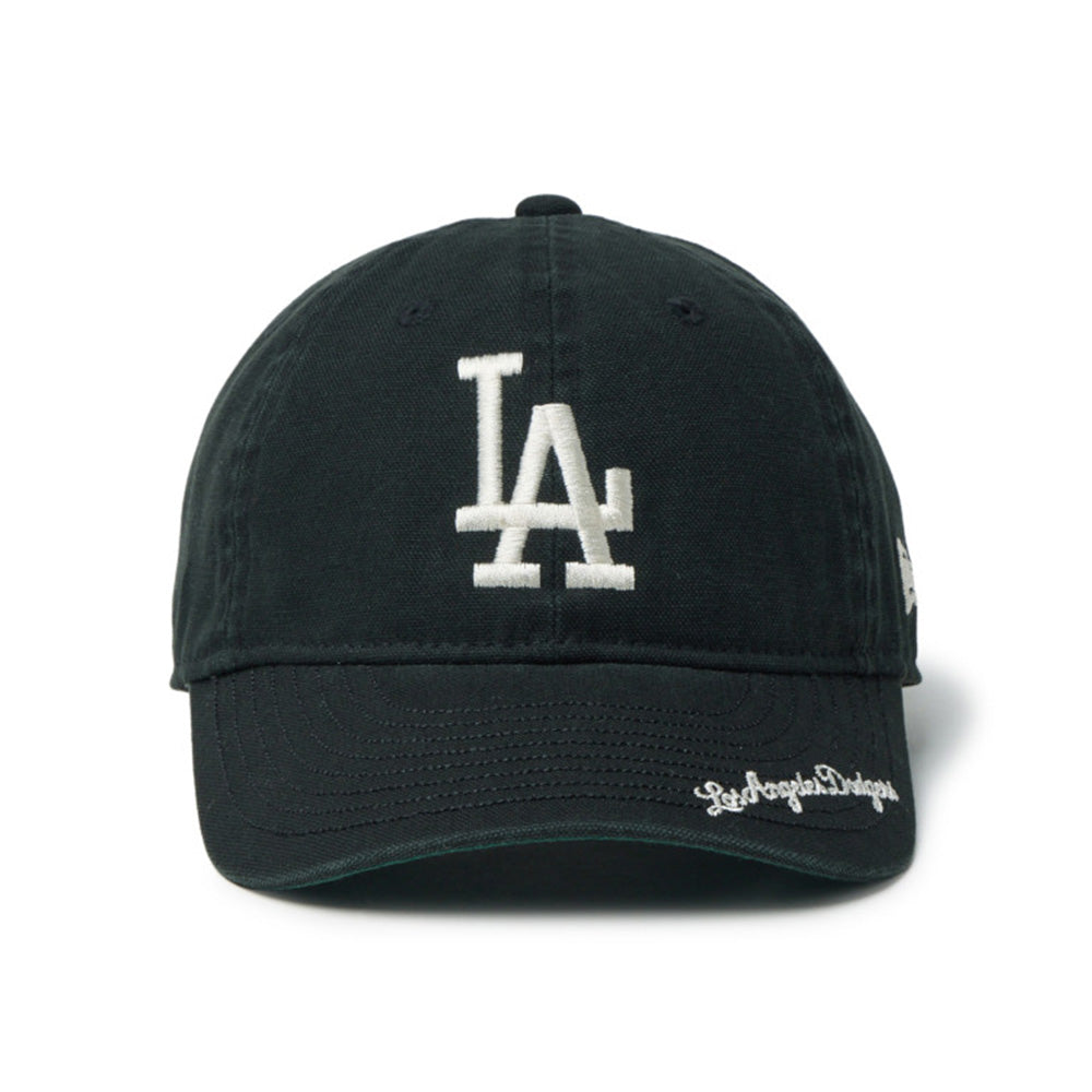 new era los angeles dodgers visor logo black youth 9twenty adjustable cap logo and print