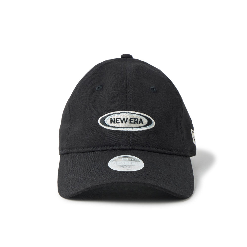 new era oval logo golf women black 9twenty adjustable cap logo and print