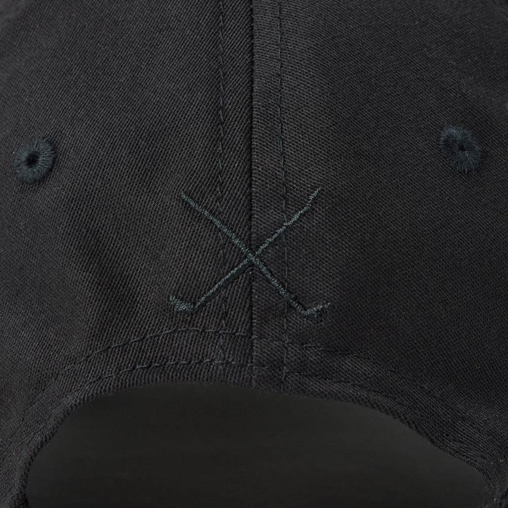 new era oval logo golf women black 9twenty adjustable cap close-up back view