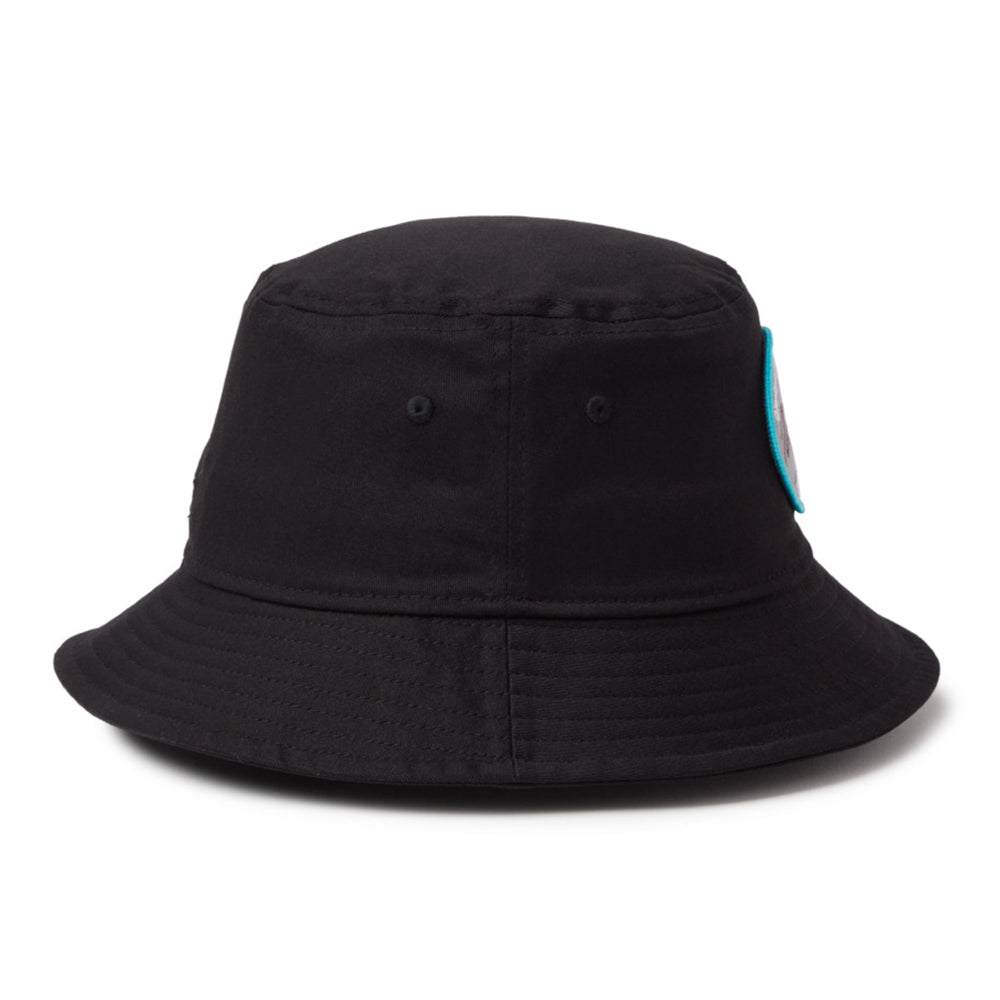 new era script oval patch black golf bucket hat other side