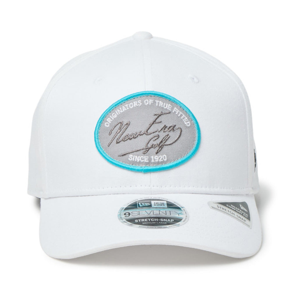 new era script oval patch white golf 9seventy stretch snapback cap opposite